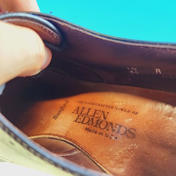 Allen Edmonds Sanford‎ USA Made Mens Size 10 Calfskin Cap Toe Dress Shoes 5277 main image 12